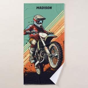 Individuelle Name Motocross Badehandtuch