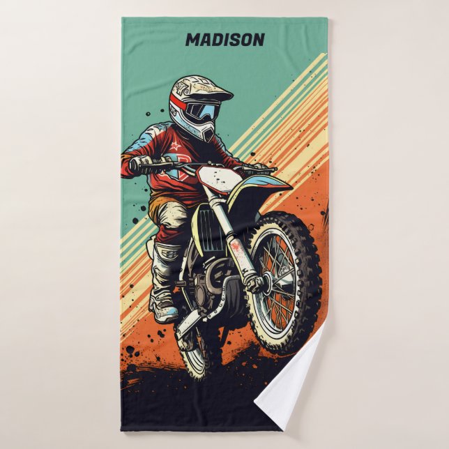 Individuelle Name Motocross Badehandtuch (Badehandtuch)