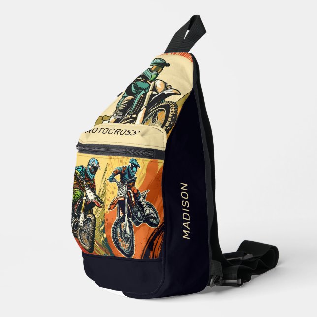 Individuelle Name Motocross Crossbody Bag (Rechte Ecke)