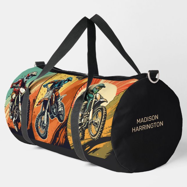 Individuelle Name Motocross Duffle Bag (Linke Ecke)