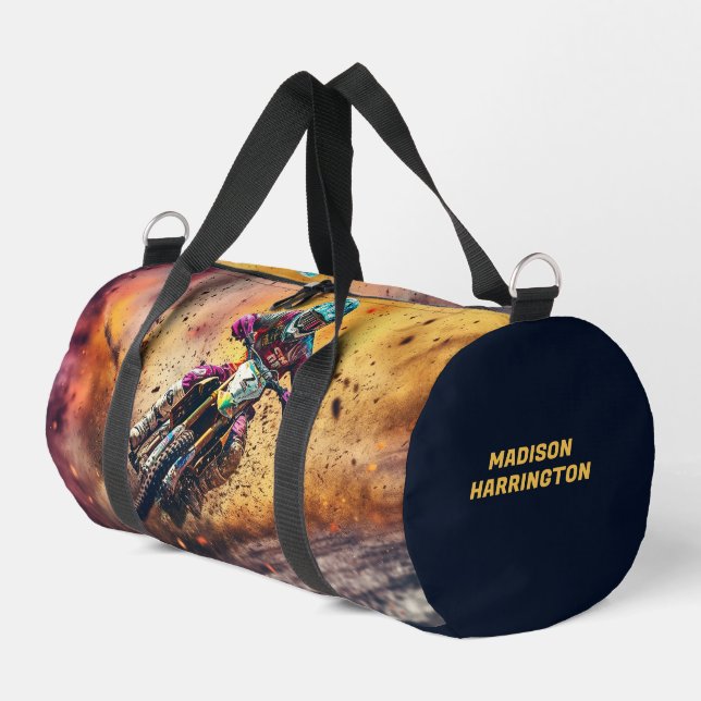 Individuelle Name Motocross Duffle Bag (Linke Seite)