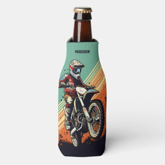 Individuelle Name Motocross Flaschenkühler (Flaschenvorderseite)