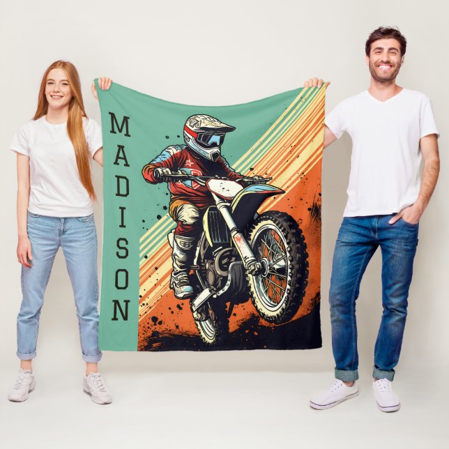 Individuelle Name Motocross Fleecedecke (Beispiel)