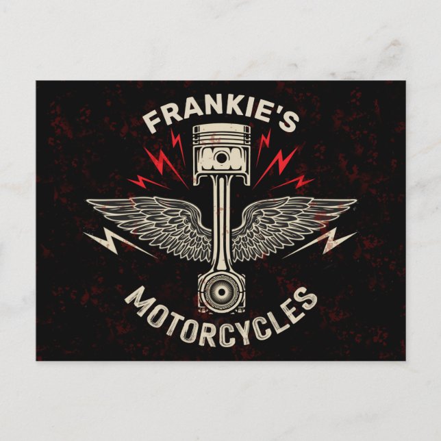 Individuelle Name Motorrad Pistolen Fahrradgarage Postkarte (Vorderseite)