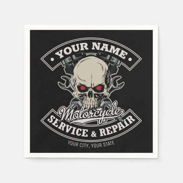 Individuelle Name-Motorradgarage Serviette (Vorderseite)