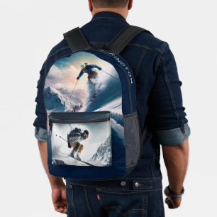 Individuelle Name Mountain Skier Bedruckter Rucksack