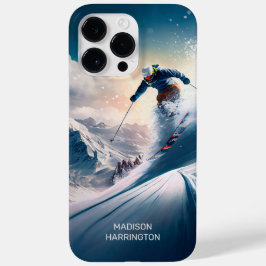 Individuelle Name Mountain Skier Case-Mate iPhone 14 Pro Max Hülle