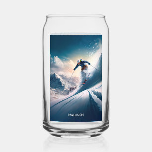 Individuelle Name Mountain Skier Dosenglas