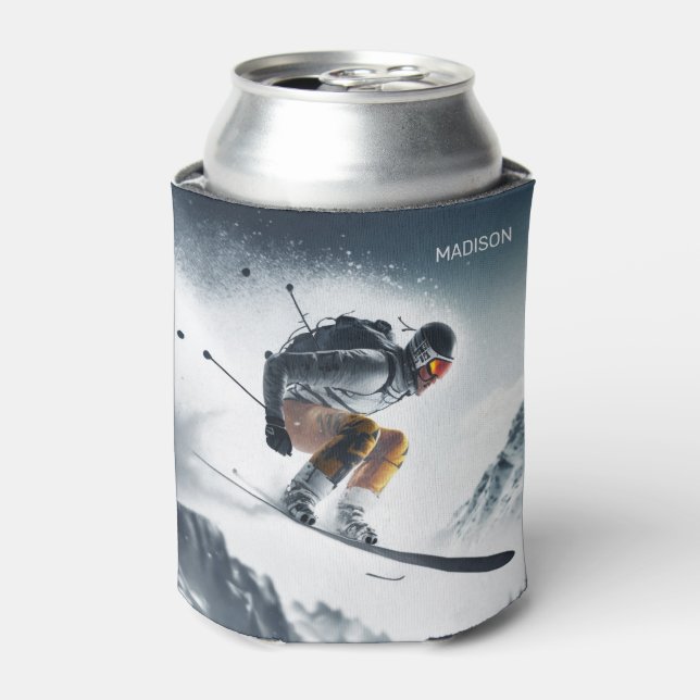 Individuelle Name Mountain Skier Dosenkühler (Kanne Vorderseite)