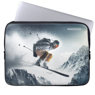 Individuelle Name Mountain Skier Laptopschutzhülle