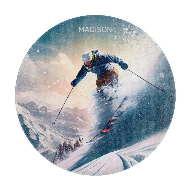 Individuelle Name Mountain Skier Schneidebrett (Vorderseite)
