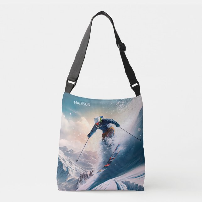 Individuelle Name Mountain Skier Tragetaschen Mit Langen Trägern (Vorderseite)