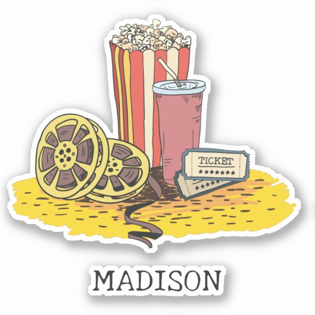 Individuelle Name Movie Buff Aufkleber (Vorderseite)