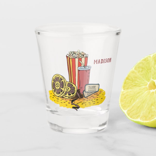 Individuelle Name Movie Buff Schnapsglas (Vorderseite)