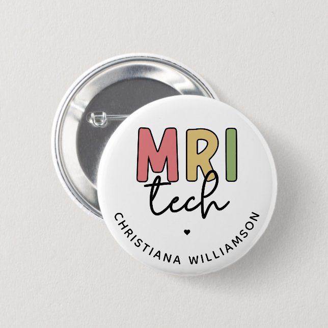Individuelle Name MRI Tech | Geschenke von MRT-Tec Button (Vorne & Hinten)