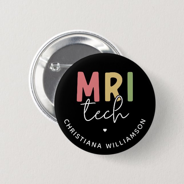 Individuelle Name MRI Tech | Geschenke von MRT-Tec Button (Vorne & Hinten)