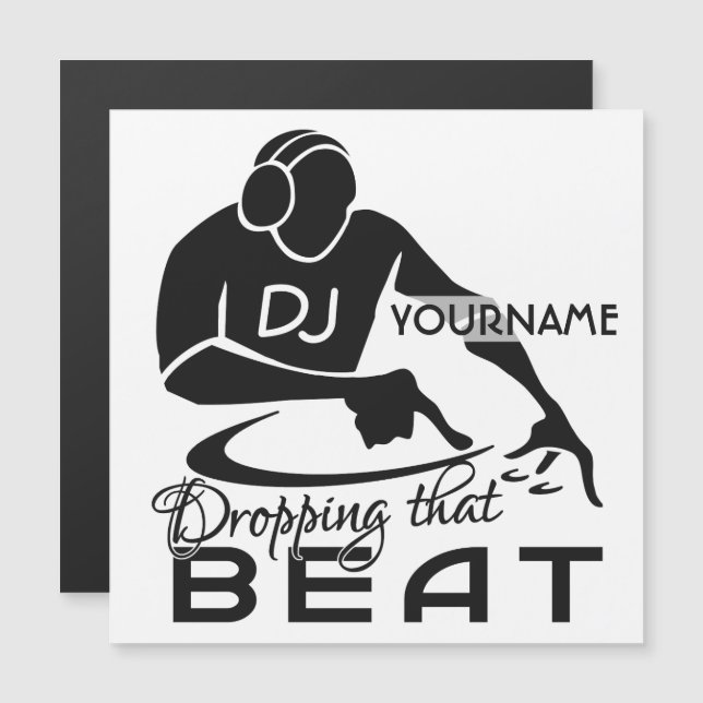 Individuelle Name Music DJ Magnetkarte (Vorne/Hinten)
