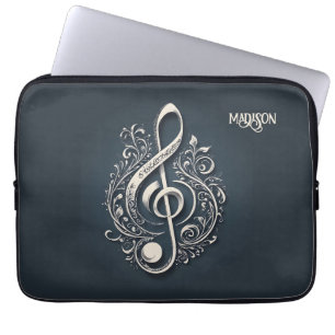 Individuelle Name Musical Clef Hinweis Laptopschutzhülle