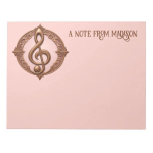 Individuelle Name Musical Clef Hinweis Notizblock