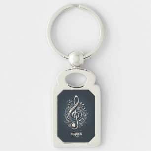 Individuelle Name Musical Clef Hinweis Schlüsselanhänger
