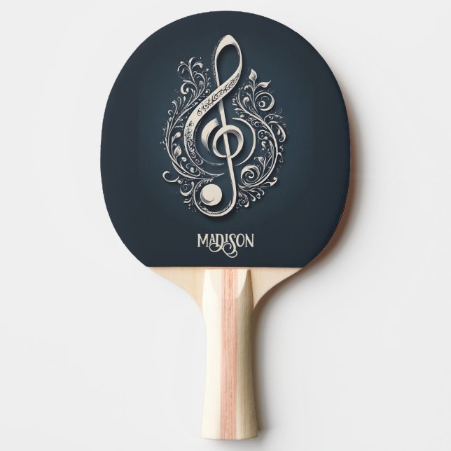 Individuelle Name Musical Clef Hinweis Tischtennis Schläger (Vorderseite)