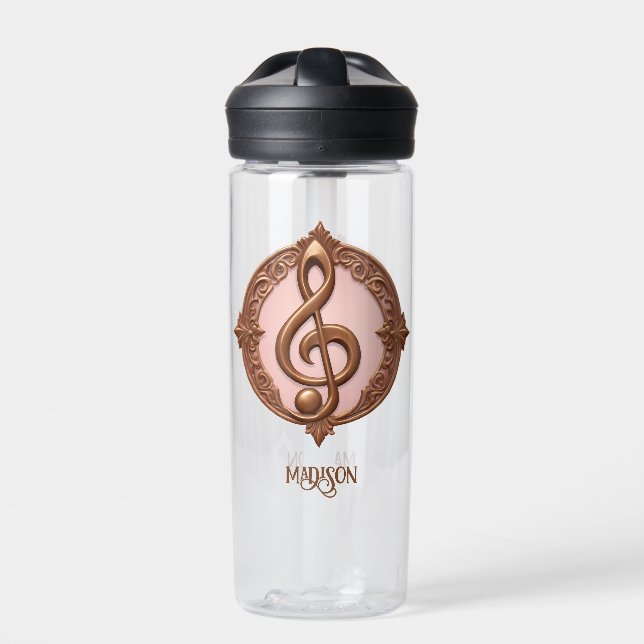 Individuelle Name Musical Clef Hinweis Trinkflasche (Vorderseite)