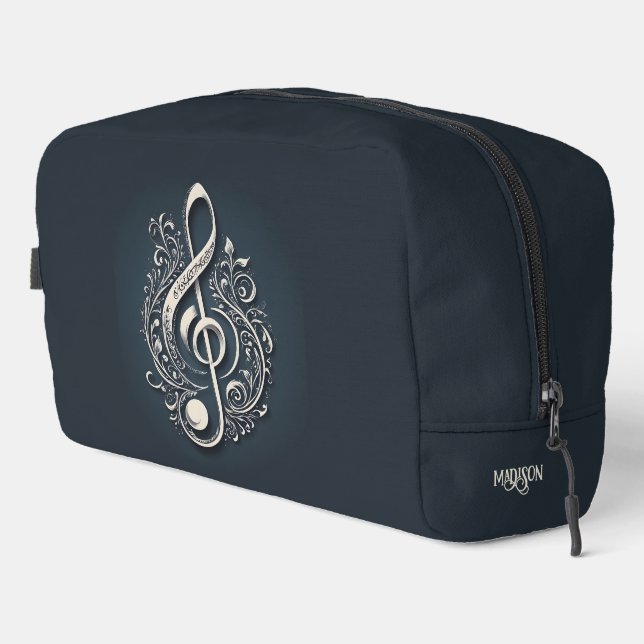 Individuelle Name Musical Clef Hinweis Waschbeutel (Rechte Ecke)