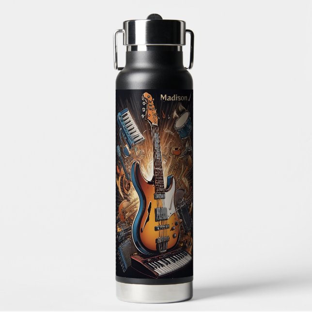 Individuelle Name Musikinstrumente Trinkflasche (Vorderseite)