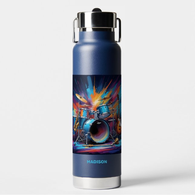 Individuelle Name Musikinstrumente Trinkflasche (Vorderseite)