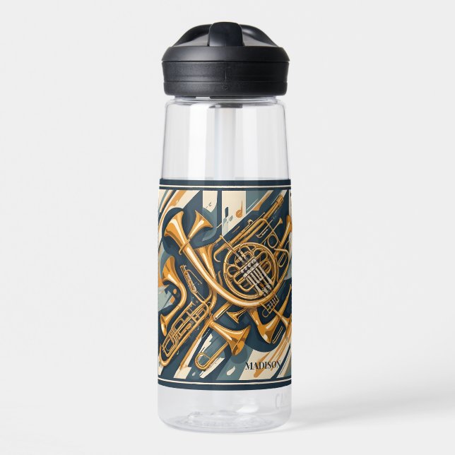 Individuelle Name Musikinstrumente Trinkflasche (Vorne)