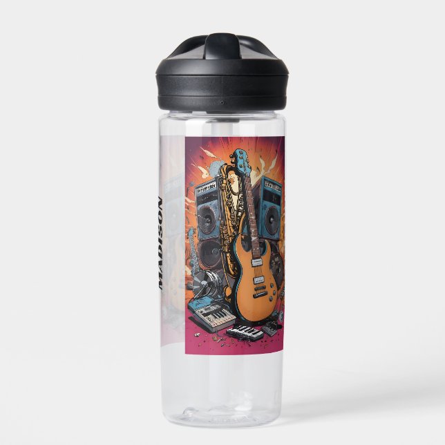Individuelle Name Musikinstrumente Trinkflasche (Vorderseite)
