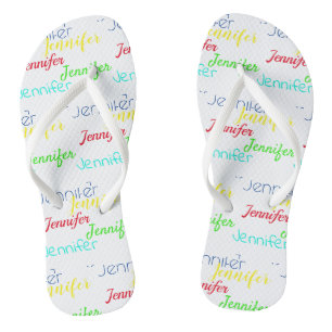 Individuelle Name Muster Slim-Rippen Flip Flops