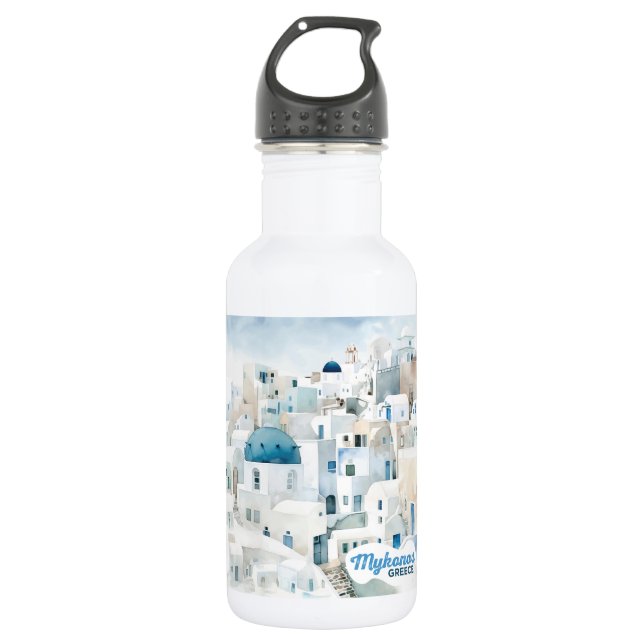 Individuelle Name Mykonos Griechenland Edelstahlflasche (Vorderseite)