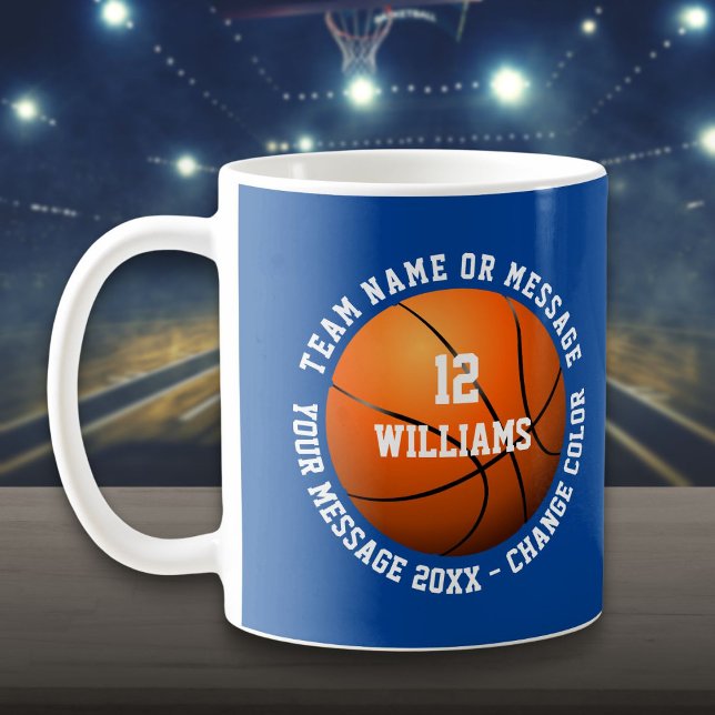 Individuelle Name Name Team Basketball Kaffeetasse (Custom Name Number Team Name Basketball Coffee Mug)