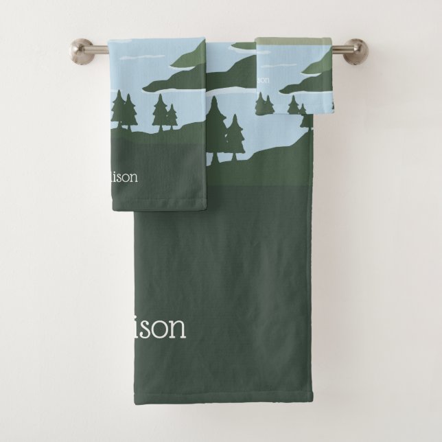 Individuelle Name Nature Illustration Badhandtuch Set (Insitu)