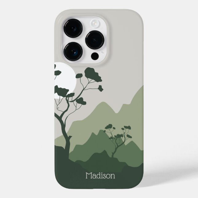 Individuelle Name Nature Illustration Case-Mate iPhone 14 Pro Hülle (Rückseite)