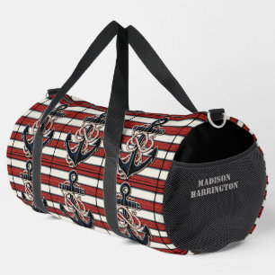 Individuelle Name Nautical Anchor Duffle Bag