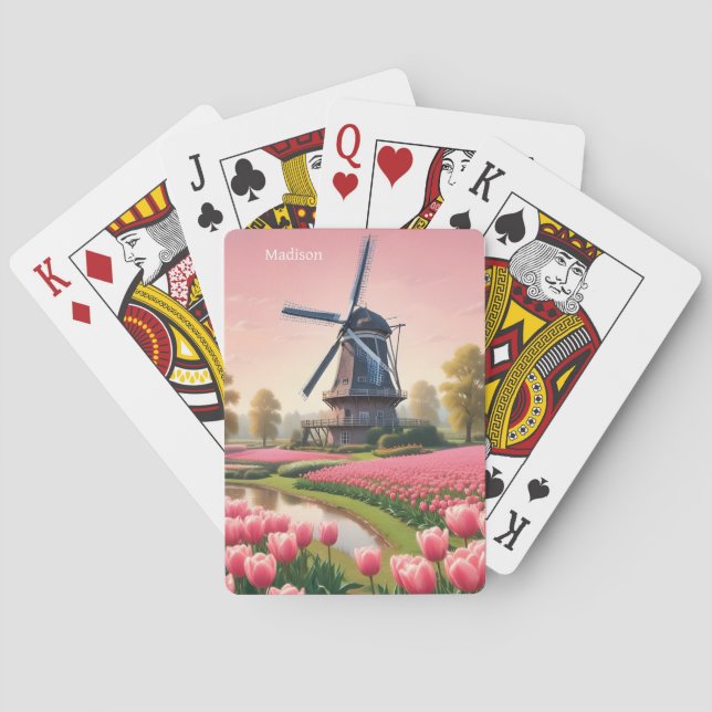 Individuelle Name Netherlands Windmills Spielkarten (Rückseite)