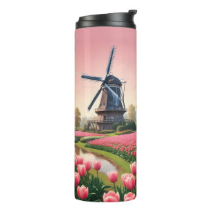 Individuelle Name Netherlands Windmills Thermosbecher