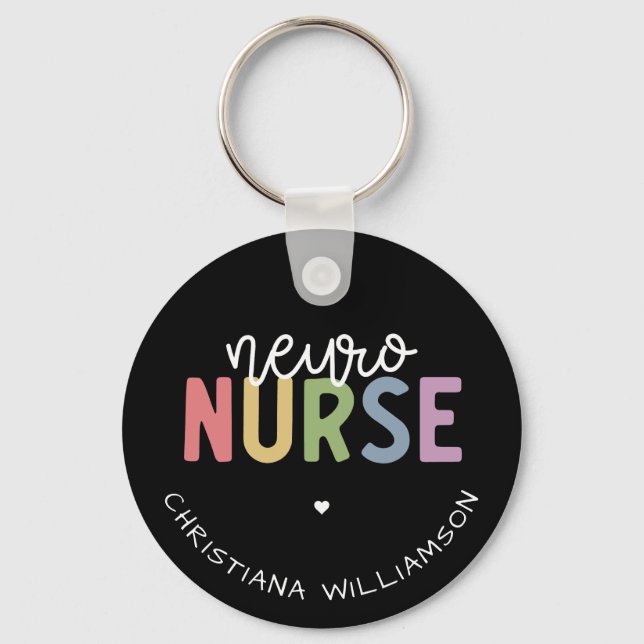 Individuelle Name Neuro Nurse Neuroscience Geschen Schlüsselanhänger (Vorderseite)