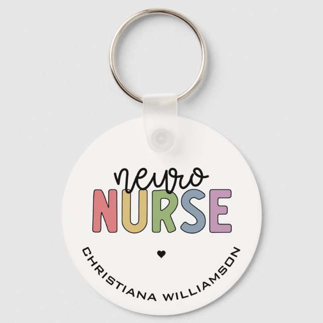 Individuelle Name Neuro Nurse Neuroscience Geschen Schlüsselanhänger (Vorderseite)