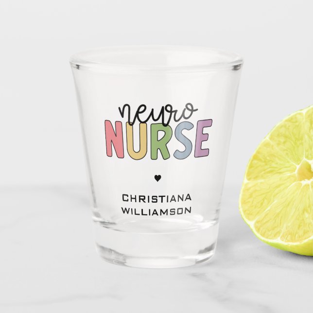 Individuelle Name Neuro Nurse Neuroscience Geschen Schnapsglas (Vorderseite)