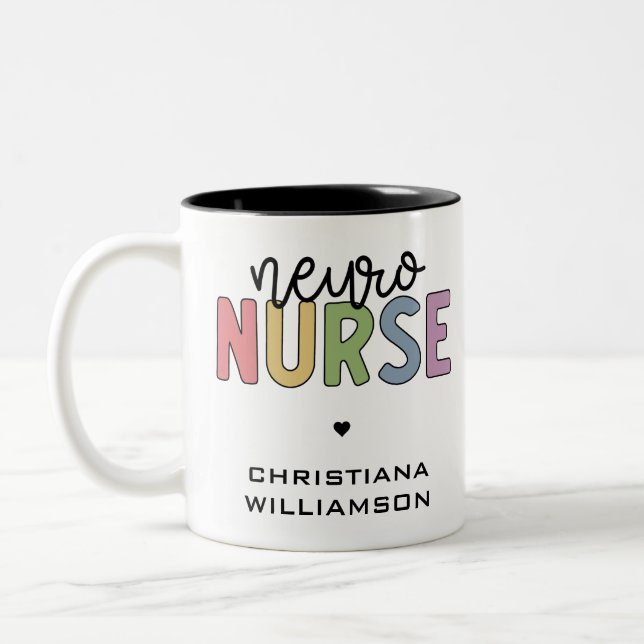 Individuelle Name Neuro Nurse Neuroscience Geschen Zweifarbige Tasse (Links)