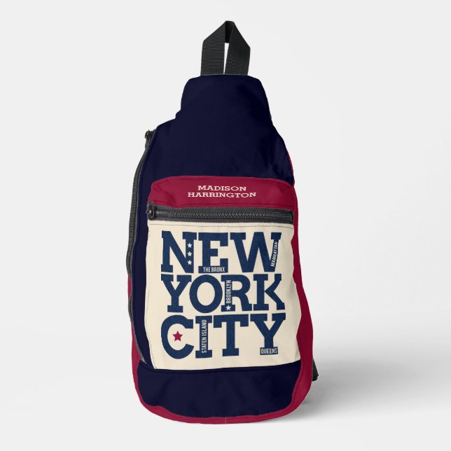 Individuelle Name New York City Crossbody Bag (Vorderseite)