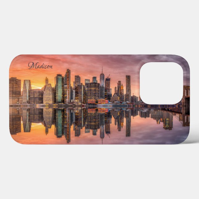Individuelle Name New York City Skyline Case-Mate iPhone Hülle (Rückseite (Horizontal))