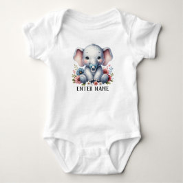 Individuelle Name Niedlich Baby Girl Elephant Baby Baby Strampler