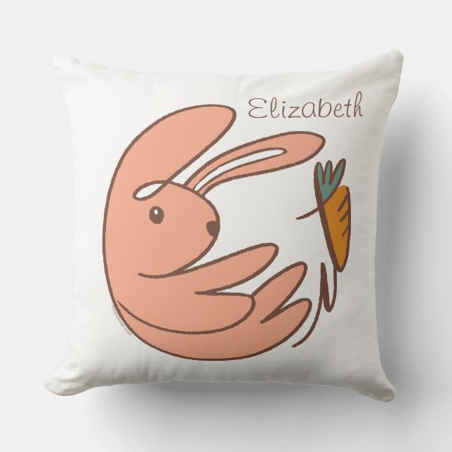 Individuelle Name Niedlich Bunny & Carrot Tierart  Kissen (Vorderseite)