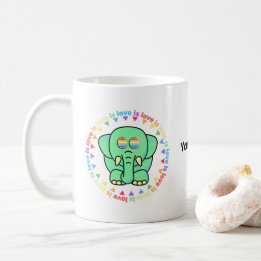 Individuelle Name Niedlich Elephant LGBTQ Prix Kaf Kaffeetasse