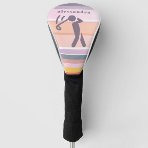 Individuelle Name Niedlich Fun Pastellstreifen Lil Golf Headcover
