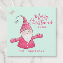 Individuelle Name Niedlich Gnome Pink Mint Frohe W